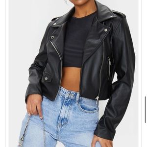 Faux Leather Jacket Pretty Little Thing